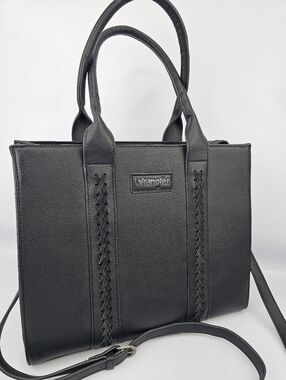 Wrangler Carry-All Tote/Crossbody Faux Leather Black